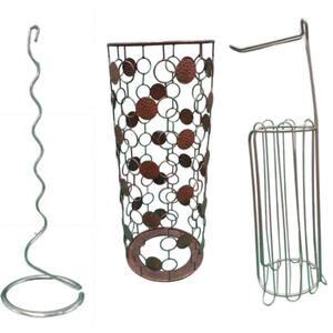 Lot of 3 Metal Silver Rusted Bathroom Toilet Paper Roll Holders